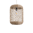 GloboStar® ECUADOR 02117 Boho Κρεμαστό Φωτιστικό Πλέγμα Μονόφωτο 1 x E27 IP20 Μπεζ Rattan - Μ28 x Π28 x Υ40cm