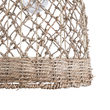 GloboStar® ECUADOR 02118 Boho Κρεμαστό Φωτιστικό Πλέγμα Μονόφωτο 1 x E27 IP20 Μπεζ Rattan - Μ25 x Π25 x Υ35cm