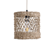 GloboStar® ECUADOR 02120 Boho Κρεμαστό Φωτιστικό Πλέγμα Μονόφωτο 1 x E27 IP20 Μπεζ Rattan - Μ20 x Π20 x Υ20cm