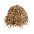 GloboStar® GUADELOUPE 02157 Boho Κρεμαστό Φωτιστικό Πλέγμα Μονόφωτο 1 x E27 IP20 Μπεζ Ράφια - Μ50 x Π50 x Υ40cm
