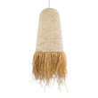GloboStar® LETA 02171 Boho Κρεμαστό Φωτιστικό Πλέγμα Μονόφωτο 1 x E27 IP20 Μπεζ Ράφια - Μ50 x Π50 x Υ150cm