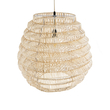 GloboStar® OREGON 02206 Boho Κρεμαστό Φωτιστικό Πλέγμα Μονόφωτο 1 x E27 IP20 Μπεζ Ξύλο - Μ60 x Π60 x Υ56cm