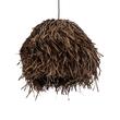 GloboStar® GUADELOUPE 02293 Boho Κρεμαστό Φωτιστικό Πλέγμα Μονόφωτο 1 x E27 IP20 Καφέ Ράφια - Μ50 x Π50 x Υ40cm