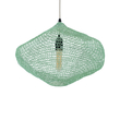 GloboStar® KENTUCKY 01864 Vintage Κρεμαστό Φωτιστικό Πλέγμα Μονόφωτο 1 x E27 IP20 Τιρκουάζ Μέταλλο - Μ40 x Π40 x Υ30cm