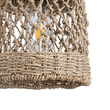 GloboStar® ECUADOR 02121 Boho Κρεμαστό Φωτιστικό Πλέγμα Μονόφωτο 1 x E27 IP20 Μπεζ Rattan - Μ20 x Π20 x Υ25cm
