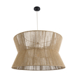 GloboStar® BISBEE 02205 Boho Κρεμαστό Φωτιστικό Πλέγμα Μονόφωτο 1 x E27 IP20 Μπεζ Σχοινί - Μ80 x Π80 x Υ48cm