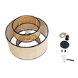 GloboStar® BRAVADO 02386 Boho Κρεμαστό Φωτιστικό Πλέγμα Μονόφωτο 1 x E27 IP20 Καφέ & Μπεζ Ξύλο - Μ40 x Π40 x Υ35cm