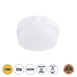 GloboStar® REVANO 61013 LED Πλαφονιέρα Οροφής Στρόγγυλη Φ12 12W 1080lm 180° AC 220-240V Αδιάβροχη IP54 Φ12 x Υ4.5cm Θερμό Λευκό 2700K - 2 Χρόνια Εγγύηση