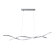 GloboStar® MORALES 61277 Κρεμαστό Φωτιστικό Οροφής Design LED CCT 54W 6048lm 200° AC 220-240V - Εναλλαγή Φωτισμού μέσω Τηλεχειριστηρίου All In One Ψυχρό 6000k+Φυσικό 4500k+Θερμό 2700K Dimmable Μ90 x Π14 x Υ14cm - Ασημί Βούρτσας - 3 Χρόνια Εγγύηση