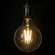 GloboStar® 99085 Λάμπα LED Long Filament E27 G125 Γλόμπος 4W 840lm 360° AC 220-240V IP20 Φ12.5 x Υ13.8cm Θερμό Λευκό 2700K με Διάφανο Γυαλί - Pro Series 210lm/W - A Ενεργειακή Κλάση - 3 Χρόνια Εγγύηση