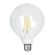 GloboStar® 99093 Λάμπα LED Long Filament E27 G125 Γλόμπος 4W 840lm 360° AC 220-240V IP20 Φ12.5 x Υ13.8cm Φυσικό Λευκό 4000K με Διάφανο Γυαλί - Pro Series 210lm/W - A Ενεργειακή Κλάση - 3 Χρόνια Εγγύηση