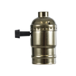 GloboStar® 78964 Ντουί Vintage Industrial Retro E27 με Διακόπτη ON/OFF - Μπρούτζινο - Μ5.5 x Π3.6 x Υ7cm