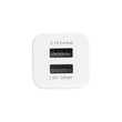 GloboStar® 79701 Φορτιστής Πρίζας Charger 1x Type-A USB Port 1.0 & 1x Type-A USB Port 2.1 For IPad DC 5V 3.1A Max 15W