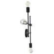 GloboStar® PIPING 00661 Vintage Επιτοίχιο Φωτιστικό Πολύφωτο 4 x E27 IP20 Μαύρο Μέταλλο - Μ40 x Π9 x Υ52cm