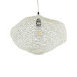 GloboStar® KENTUCKY 01862 Vintage Κρεμαστό Φωτιστικό Πλέγμα Μονόφωτο 1 x E27 IP20 Μπεζ Μέταλλο - Μ40 x Π40 x Υ30cm
