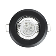 GloboStar® DELTA 77808 Χωνευτό Στρόγγυλο Σποτ Οροφής για Λάμπα MR16 με Βάση GU5.3 ή GU10 - IP20 - Μεταλλικό - Φ83 x Υ31mm - Μαύρο - 5 Χρόνια Εγγύηση