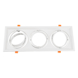 GloboStar® VITA 77856 Χωνευτό Κινούμενο Τριπλο Τετράγωνο Σποτ Οροφής για Λάμπα AR111 - IP20 - Χυτό Αλουμίνιο - M48.7 x Π18.7 x Y5.5cm - Λευκό - 5 Χρόνια Εγγύηση