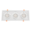 GloboStar® VITA 77856 Χωνευτό Κινούμενο Τριπλο Τετράγωνο Σποτ Οροφής για Λάμπα AR111 - IP20 - Χυτό Αλουμίνιο - M48.7 x Π18.7 x Y5.5cm - Λευκό - 5 Χρόνια Εγγύηση