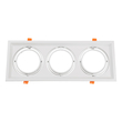GloboStar® VITA 77856 Χωνευτό Κινούμενο Τριπλο Τετράγωνο Σποτ Οροφής για Λάμπα AR111 - IP20 - Χυτό Αλουμίνιο - M48.7 x Π18.7 x Y5.5cm - Λευκό - 5 Χρόνια Εγγύηση