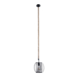 GloboStar® ORVAL 01689 Μοντέρνο Κρεμαστό Φωτιστικό Πλέγμα Μονόφωτο 1 x E27 IP20 Μαύρο Μέταλλο με Μπεζ Σχοινί - Μ20 x Π20 x Υ20cm