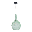 GloboStar® KENTUCKY 01882 Vintage Κρεμαστό Φωτιστικό Πλέγμα Μονόφωτο 1 x E27 IP20 Τιρκουάζ Μέταλλο - Μ30 x Π30 x Υ50cm