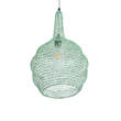 GloboStar® KENTUCKY 01882 Vintage Κρεμαστό Φωτιστικό Πλέγμα Μονόφωτο 1 x E27 IP20 Τιρκουάζ Μέταλλο - Μ30 x Π30 x Υ50cm