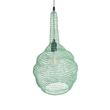 GloboStar® KENTUCKY 01882 Vintage Κρεμαστό Φωτιστικό Πλέγμα Μονόφωτο 1 x E27 IP20 Τιρκουάζ Μέταλλο - Μ30 x Π30 x Υ50cm