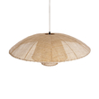GloboStar® ZORA 02139 Boho Κρεμαστό Φωτιστικό Καμπάνα Μονόφωτο 1 x E27 IP20 Μπεζ Ύφασμα - Μ80 x Π80 x Υ32cm