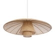 GloboStar® ZORA 02140 Boho Κρεμαστό Φωτιστικό Καμπάνα Μονόφωτο 1 x E27 IP20 Μπεζ Ύφασμα - Μ120 x Π120 x Υ40cm