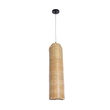 GloboStar® WAIKIKI 02349 Boho Κρεμαστό Φωτιστικό Πλέγμα Μονόφωτο 1 x E27 IP20 Μπεζ Ξύλο - Μ20 x Π20 x Υ80cm