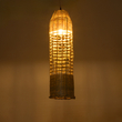 GloboStar® WAIKIKI 02350 Boho Κρεμαστό Φωτιστικό Πλέγμα Μονόφωτο 1 x E27 IP20 Μπεζ Ξύλο - Μ20 x Π20 x Υ80cm