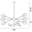 ΦΩΤΙΣΤΙΚΟ ΚΡΕΜΑΣΤΟ 9ΦΩΤΟ LED 63W 3CCT 88X65 ΜΑΥΡΟ-ΧΡΥΣΟ ARTE ILLUMINA