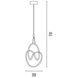 ΦΩΤΙΣΤΙΚΟ ΚΡΕΜΑΣΤΟ LED 30W 300X300X300 4000Κ ΝΙΚΕΛ ARTE ILLUMINA SATURN