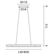 ΦΩΤΙΣΤΙΚΟ ΚΡΕΜΑΣΤΟ ΓΡΑΜΜΙΚΟ LED 50W 3000Κ 900X300X1200 ΛΕΥΚΟ ARTE ILLUMINA