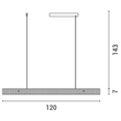 ΦΩΤΙΣΤΙΚΟ ΚΡΕΜΑΣΤΟ ΓΡΑΜΜΙΚΟ ΜΟΝΟΦΩΤΟ LED 25W  L120*W5.6*H7CM 3 CCT ΜΑΥΡΟ ARTE ILLUMINA