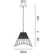 ΦΩΤΙΣΤΙΚΟ ΚΡΕΜΑΣΤΟ ΜΟΝΟΦΩΤΟ Ε27 MAX 40W D36XH28CM RATTAN ARTE ILLUMINA KAI