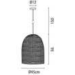 ΦΩΤΙΣΤΙΚΟ ΚΡΕΜΑΣΤΟ ΜΟΝΟΦΩΤΟ Ε27 MAX 60W D450XH560 RATTAN  ΛΕΥΚΟ ARTE ILLUMINA KAI