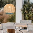 ΦΩΤΙΣΤΙΚΟ ΚΡΕΜΑΣΤΟ ΜΟΝΟΦΩΤΟ Ε27 D500 RATTAN ΛΕΥΚΟ ΓΑΛΑΖΙΟ ARTE ILLUMINA KAI