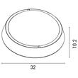 ΦΩΤΙΣΤΙΚΟ ΤΟΙΧΟΥ ΣΤΡΟΓΓΥΛΟ LED 30W Φ320X102 4000K IP65 ΜΑΥΡΟ PLUS ARTE ILLUMINA