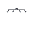 ΣΠΟΤ ΚΙΝΗΤΟ 4ΦΩΤΟ  ΜΕΤΑΛΛΙΚΟ Max 7W 4XGU10 600X80X130mm ΜΑΥΡΟ ARTE ILLUMINA VORRAS