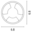 ΦΩΤΙΣΤΙΚΟ ΔΑΠΕΔΟΥ ΕΞΩΤΕΡΙΚΟ 3F LED 3W IP65 12V Φ68X24mm ΜΑΥΡΟ PRO ARTE ILLUMINA