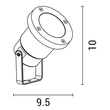 ΣΠOT ΚΗΠΟΥ ΠΛΑΣΤΙΚΟ GU10 IP65 230V Φ95X100 ΓΚΡΙ ARTE ILLUMINA