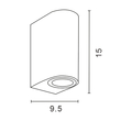 ΑΠΛΙΚΑ ΤΟΙΧΟΥ UP-DOWN ΟΒΑΛ GU10 IP54 ΜΑΥΡΗ ARTE ILLUMINA
