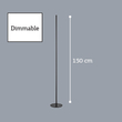 InLight Επιδαπέδιο φωτιστικό LED 24W 3000K από μαύρο μέταλλο D:150cm  (45012)