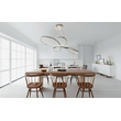 InLight Κρεμαστό φωτιστικό LED 56W 3CCT (by switch) από αλουμίνιο σε χρυσή ματ απόχρωση D:100cm (6151-GL)