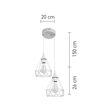 InLight Κρεμαστό φωτιστικό από λευκό μέταλλο 2XE27 D:20cm (4024-2-WH-ROSETTE)