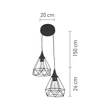 InLight Κρεμαστό φωτιστικό από μαύρο μέταλλο 2XE27 D:20cm (4024-2-BL-ROSETTE)