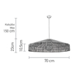 InLight Κρεμαστό φωτιστικό καφέ από σχοινί 1XE27 D:70cm (4029-Α)