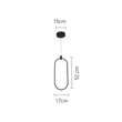 InLight Κρεμαστό φωτιστικό LED 14W 3000K σε μαύρη απόχρωση D:17cm (6058-BL)