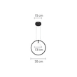InLight Κρεμαστό φωτιστικό LED 14W 3000K και 1XG9 σε μαύρο χρώμα D:30cm (6061-BL)